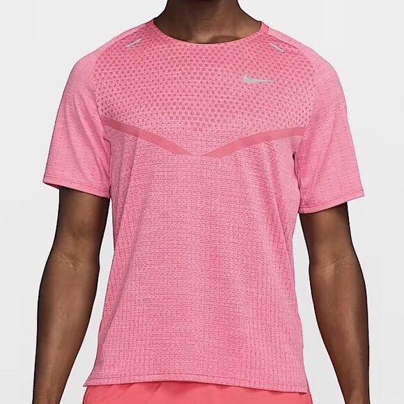 Nike Dri-FIT ADV TechKnit Men’s Size L Pink Running Racing Shirt - Picture 1 of 5